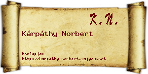 Kárpáthy Norbert névjegykártya