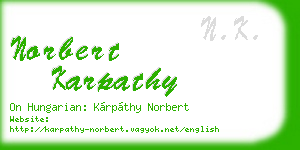 norbert karpathy business card